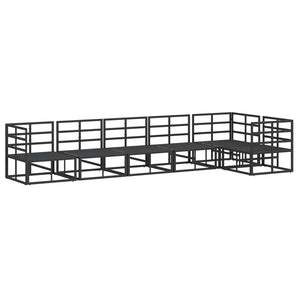 Set Divano da Giardino con cuscino 6 pcs Nero Alluminio 3378868