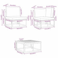 vidaXL Set Divano da Giardino con cuscino 7 pcs Nero Alluminio