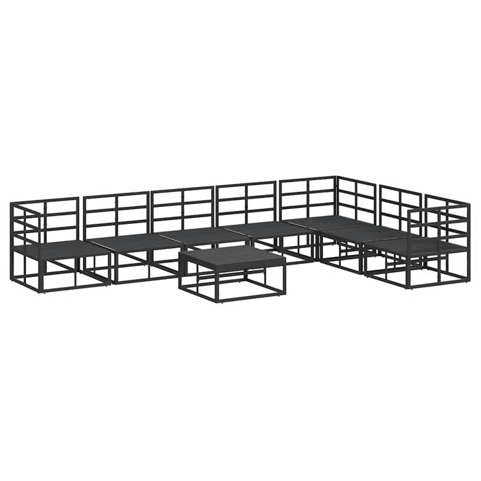 vidaXL Set Divano da Giardino con cuscino 8 pcs Nero Alluminio