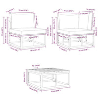 Set Divano da Giardino con cuscino 11 pcs Nero Alluminio