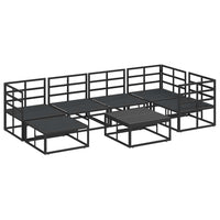 Set Divano da Giardino con cuscino 7 pcs Nero Alluminio