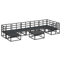 Set Divano da Giardino con cuscino 8 pcs Nero Alluminio