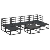Set Divano da Giardino con cuscino 7 pcs Nero Alluminio