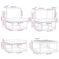 Set Divano da Giardino con cuscino 8 pcs Nero Alluminio