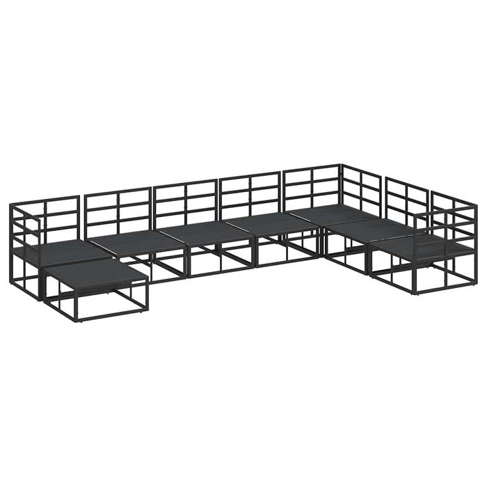 Set Divano da Giardino con cuscino 8 pcs Nero Alluminio