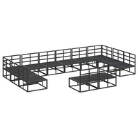 vidaXL Set Divano da Giardino con cuscino 12 pcs Nero Alluminio