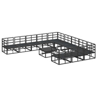 vidaXL Set Divano da Giardino con cuscino 12 pcs Nero Alluminio