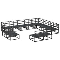 vidaXL Set Divano da Giardino con cuscino 12 pcs Nero Alluminio