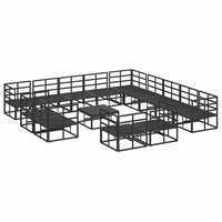 Set Divano da Giardino con cuscino 14 pcs Nero Alluminio 3378937