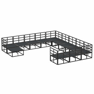 vidaXL Set Divano da Giardino 12 pcs Nero Alluminio