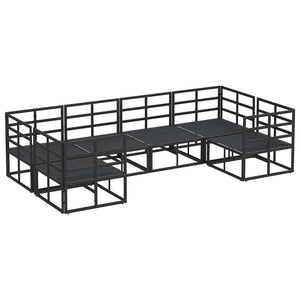 vidaXL Set Divano da Giardino 6 pcs Nero Alluminio