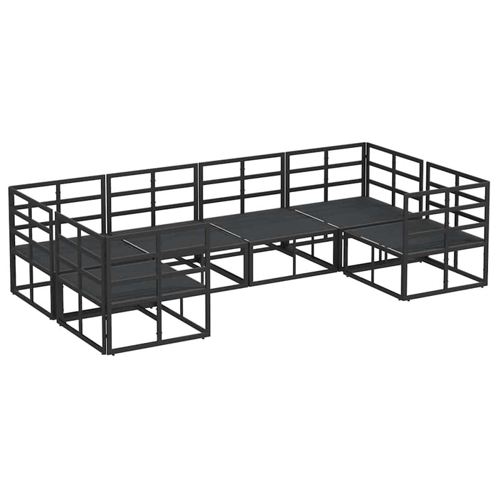vidaXL Set Divano da Giardino 6 pcs Nero Alluminio