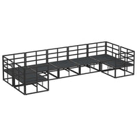 vidaXL Set Divano da Giardino 7 pcs Nero Alluminio