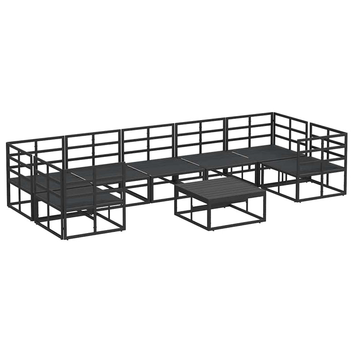 vidaXL Set Divano da Giardino 8 pcs Nero Alluminio