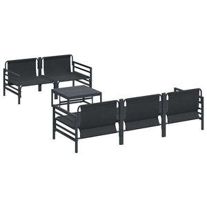 vidaXL Set Divano da Giardino 6 pcs Antracite Acciaio & Tessuto
