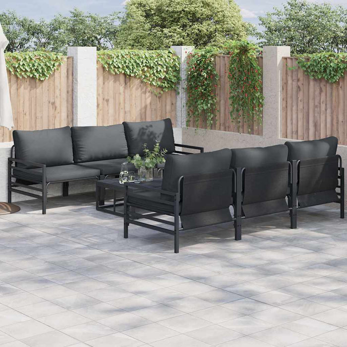 vidaXL Set Divano da Giardino 7 pcs Antracite Acciaio & Tessuto