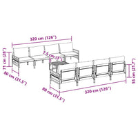 vidaXL Set Divano da Giardino 9 pcs Antracite Acciaio & Tessuto