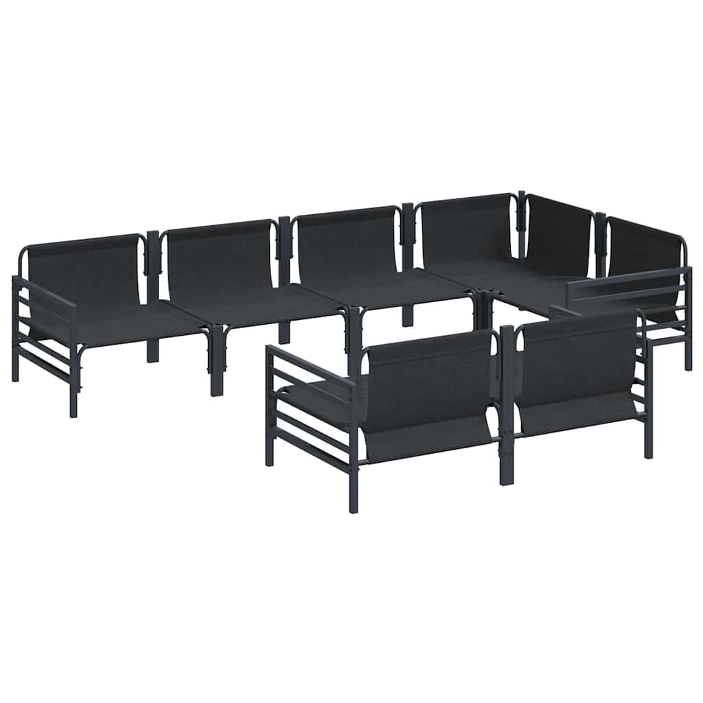 vidaXL Set Divano da Giardino 7 pcs Antracite Acciaio & Tessuto