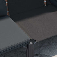 Set Divano da Giardino con cuscino 3 pz-Sofa da Giardino-Divanetto da esterno Nero Acciaio 847461