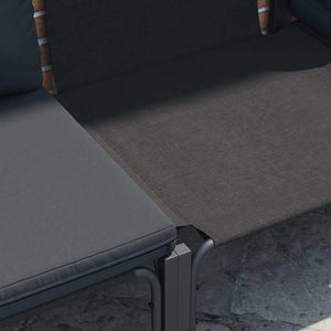 Set Divano da Giardino con cuscino 3 pz-Sofa da Giardino-Divanetto da esterno Nero Acciaio 847461