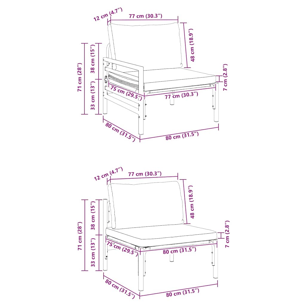 vidaXL Set Divano da Giardino 4 pcs Antracite Acciaio