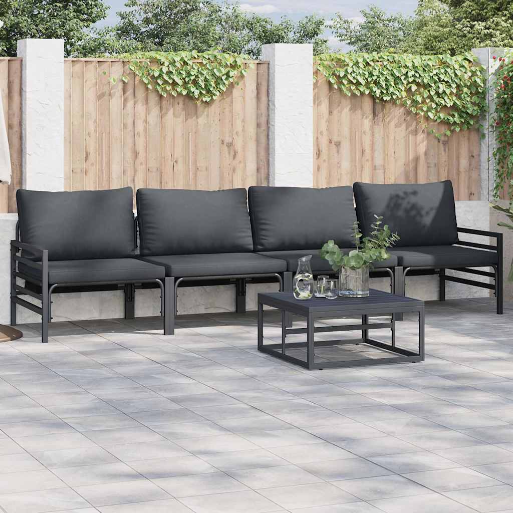 vidaXL Set Divano da Giardino 5 pcs Antracite Acciaio