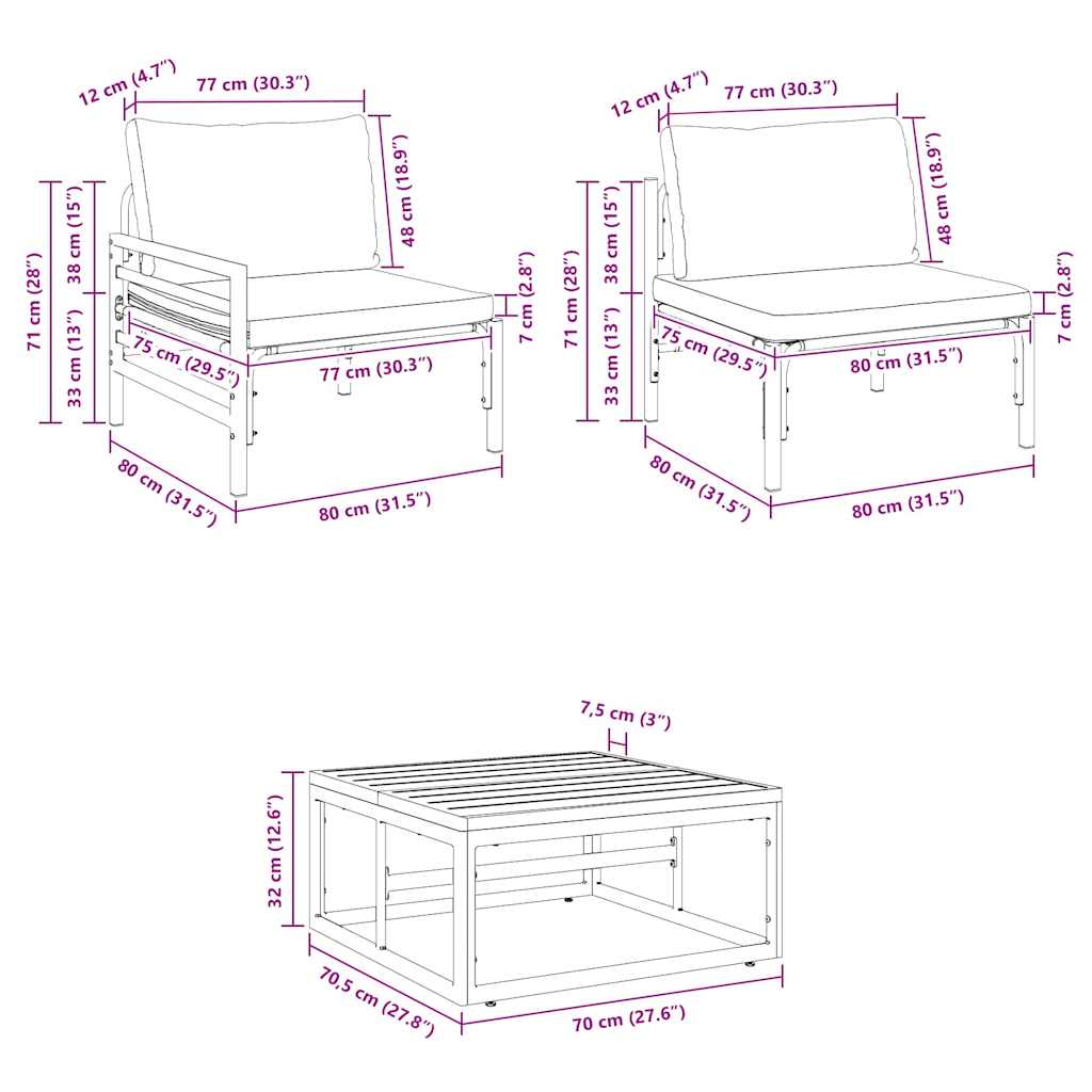 vidaXL Set Divano da Giardino 5 pcs Antracite Acciaio