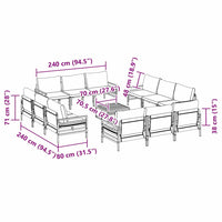 vidaXL Set Divano da Giardino 13 pcs Antracite Acciaio