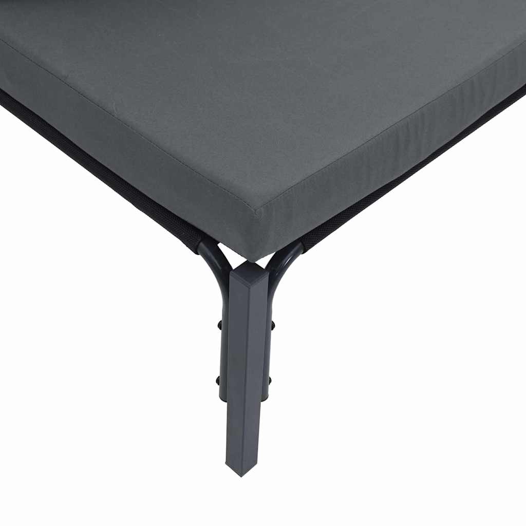 Set Divano da Giardino con cuscino 5 pcs Nero Acciaio 3378974