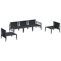 Set Divano da Giardino con cuscino 5 pcs Nero Acciaio 3378974