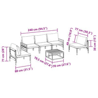 vidaXL Set Divano da Giardino 6 pcs Antracite Acciaio