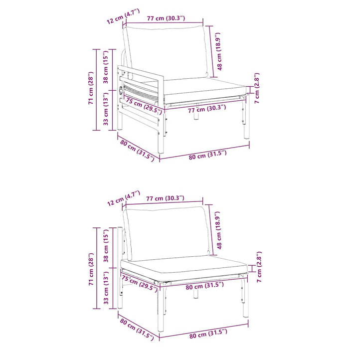 vidaXL Set Divano da Giardino 6 pcs Antracite Acciaio