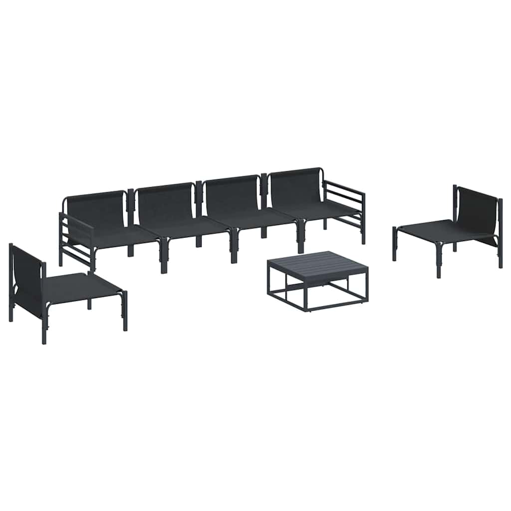vidaXL Set Divano da Giardino 7 pcs Antracite Acciaio