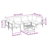 vidaXL Set Divano da Giardino 7 pcs Antracite Acciaio