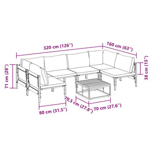 vidaXL Set Divano da Giardino 7 pcs Antracite Acciaio