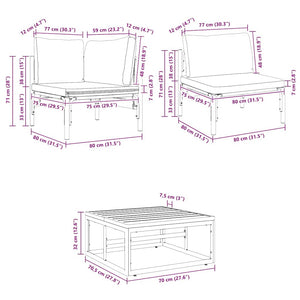 vidaXL Set Divano da Giardino 7 pcs Antracite Acciaio