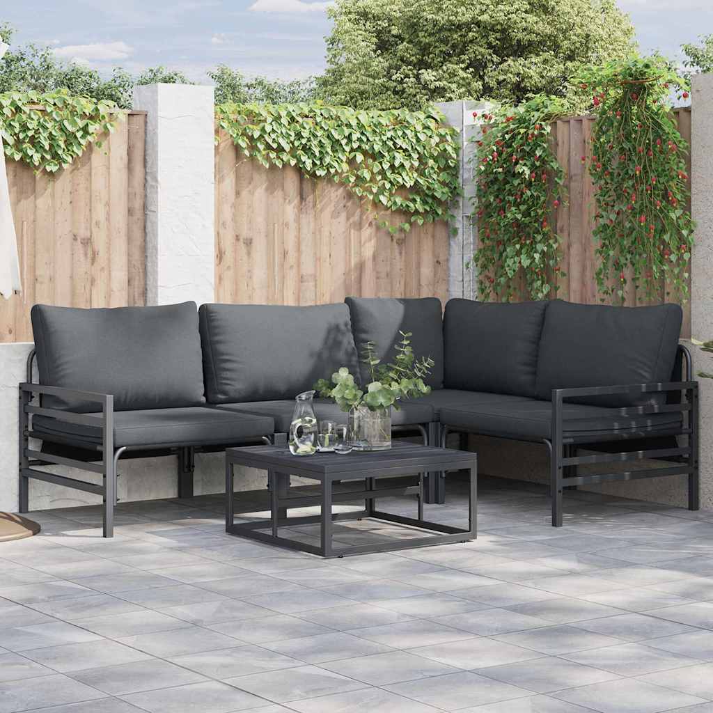 vidaXL Set Divano da Giardino 6 pcs Antracite Acciaio