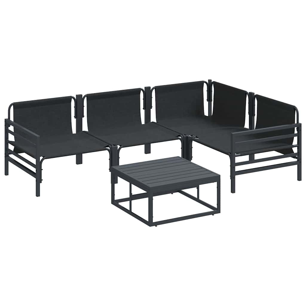 vidaXL Set Divano da Giardino 6 pcs Antracite Acciaio