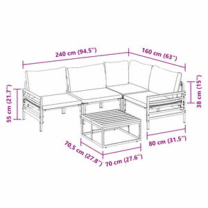 vidaXL Set Divano da Giardino 6 pcs Antracite Acciaio