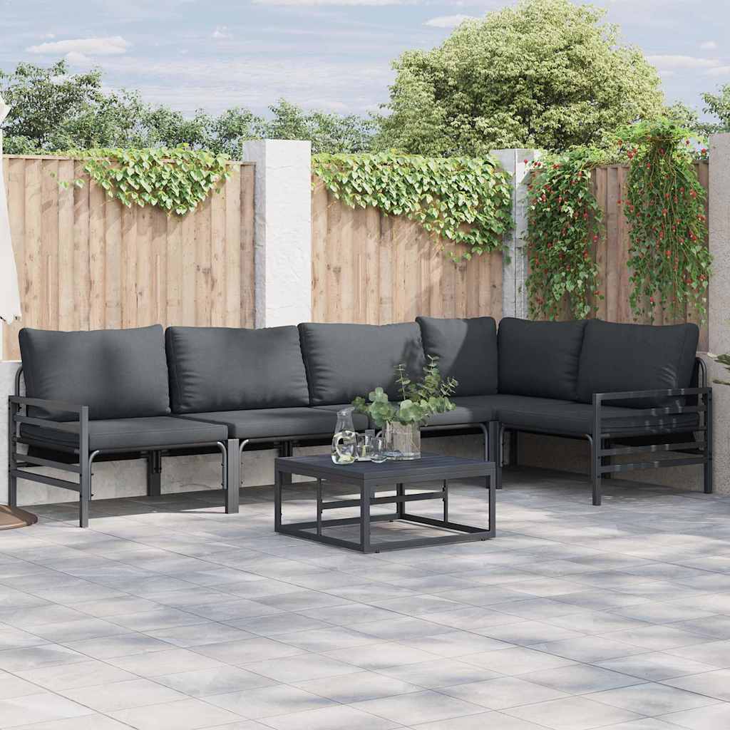 vidaXL Set Divano da Giardino 5 pcs Antracite Acciaio