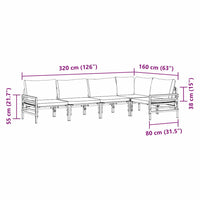 vidaXL Set Divano da Giardino 5 pcs Antracite Acciaio