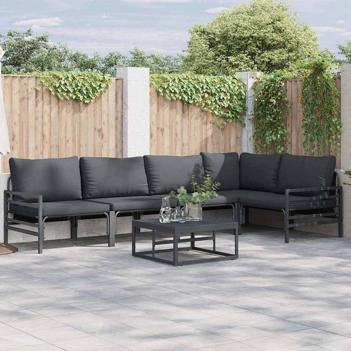 vidaXL Set Divano da Giardino 6 pcs Antracite Acciaio