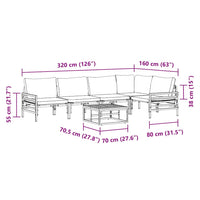 vidaXL Set Divano da Giardino 6 pcs Antracite Acciaio
