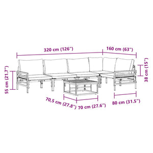 vidaXL Set Divano da Giardino 6 pcs Antracite Acciaio