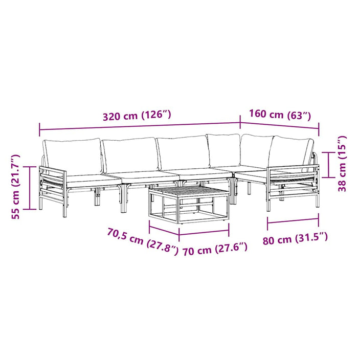 vidaXL Set Divano da Giardino 6 pcs Antracite Acciaio
