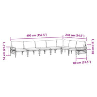 vidaXL Set Divano da Giardino 7 pcs Antracite Acciaio