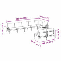 vidaXL Set Divano da Giardino 8 pcs Antracite Acciaio