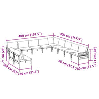 vidaXL Set Divano da Giardino 11 pcs Antracite Acciaio