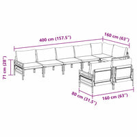 vidaXL Set Divano da Giardino 8 pcs Antracite Acciaio