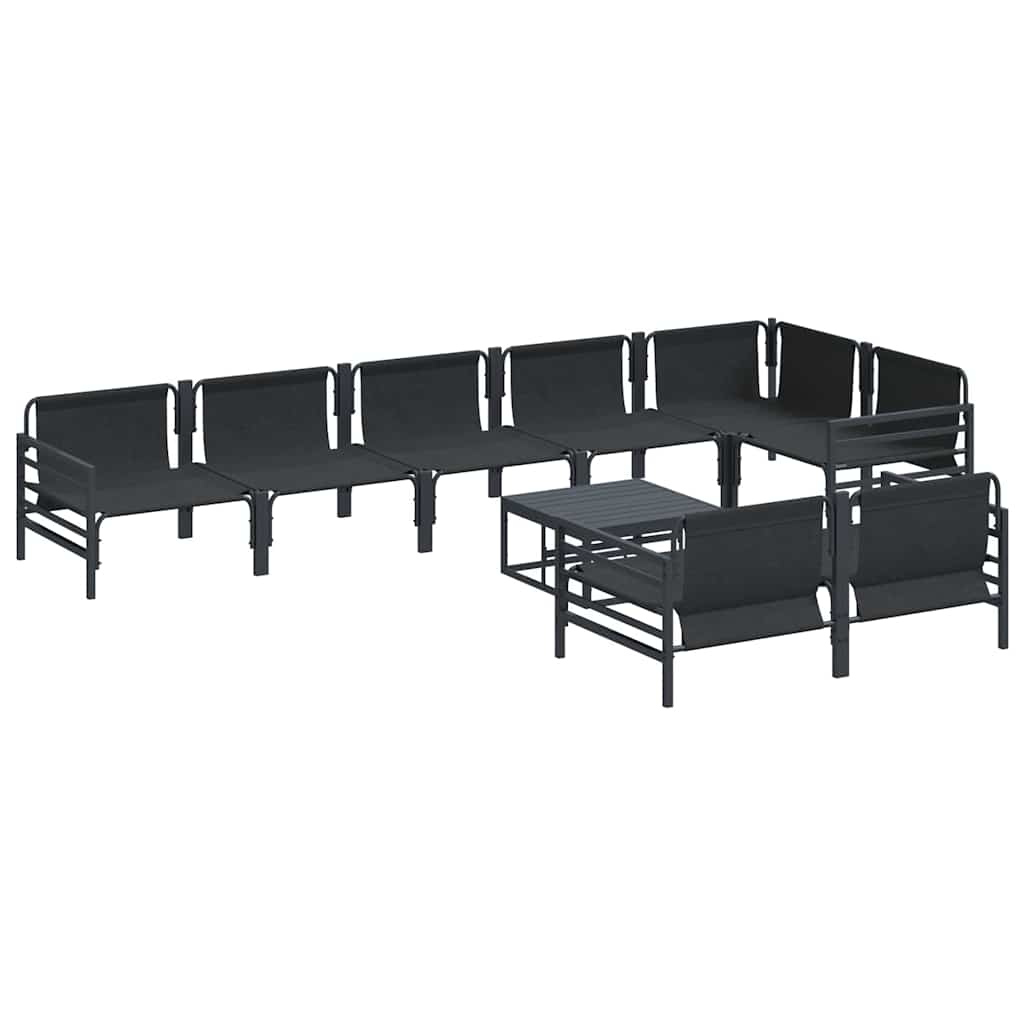 vidaXL Set Divano da Giardino 9 pcs Antracite Acciaio